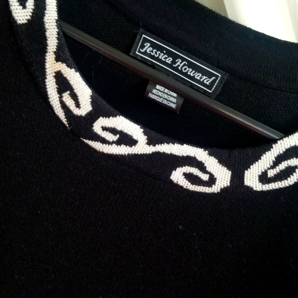 Jessica Howard Black Dress with White Pattern - Picture 2 of 3